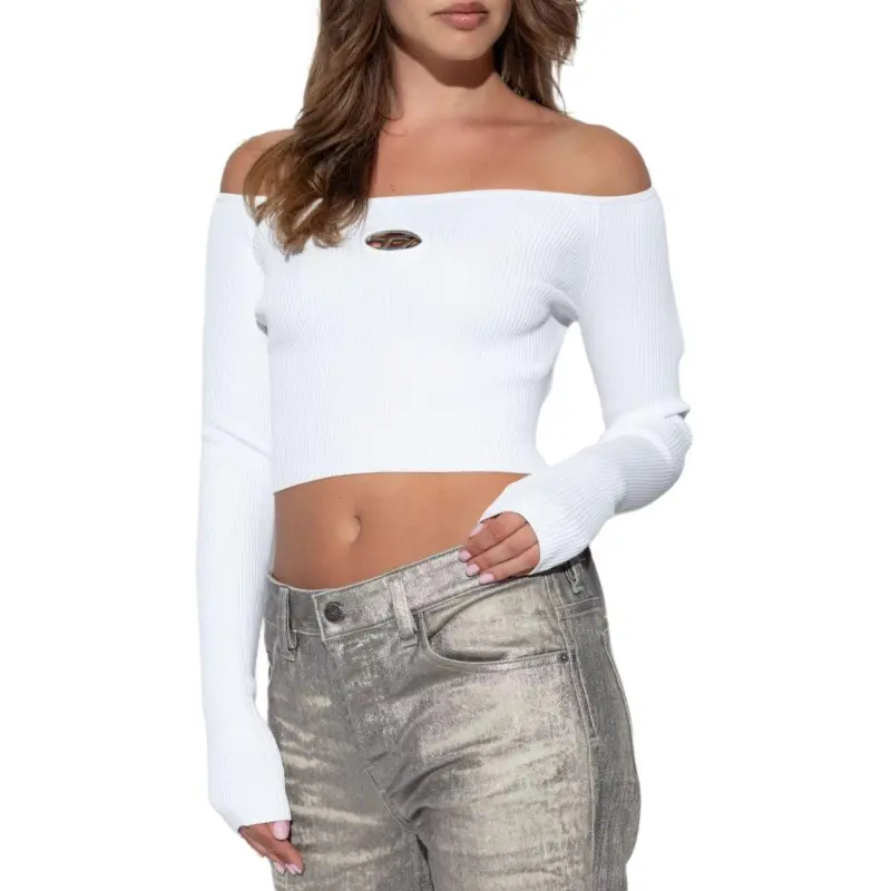 DIESEL M Vera Ls Ribbed Knit Off The Shoulder Top-3