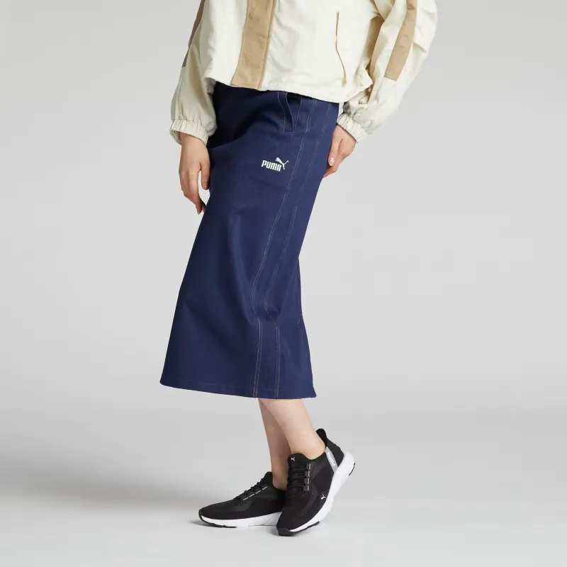 PUMA CORE HERITAGE FW24 Casual Long Skirt Women's Dark Blue-3