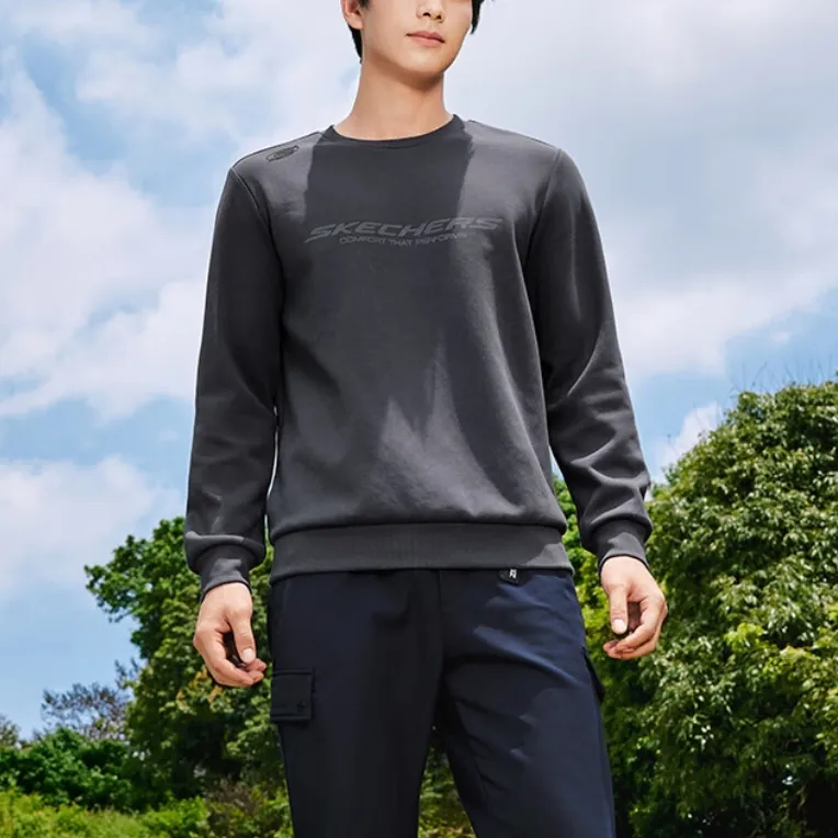 Skechers Basic Sports Collection GOKNIT Sweatshirt Men's Periscope Gray-2