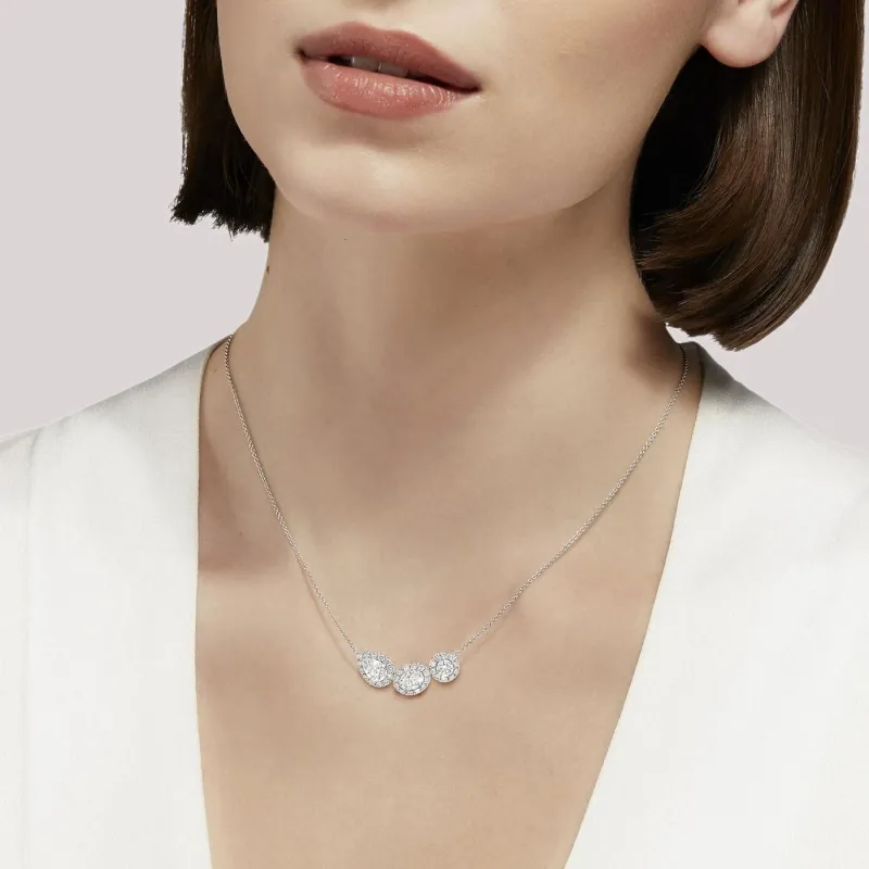 Graff 18K White Gold Diamonds Necklaces Unisex Silver-2