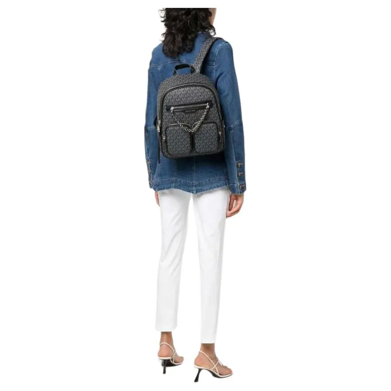 MICHAEL KORS Elliot Polyurethane Backpack Women's Black/Gray-4