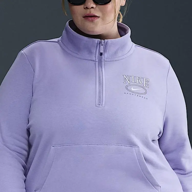 Nike Sportswear Club Fleece Women's Mock Neck 1/2 Zip Graphic Top-2
