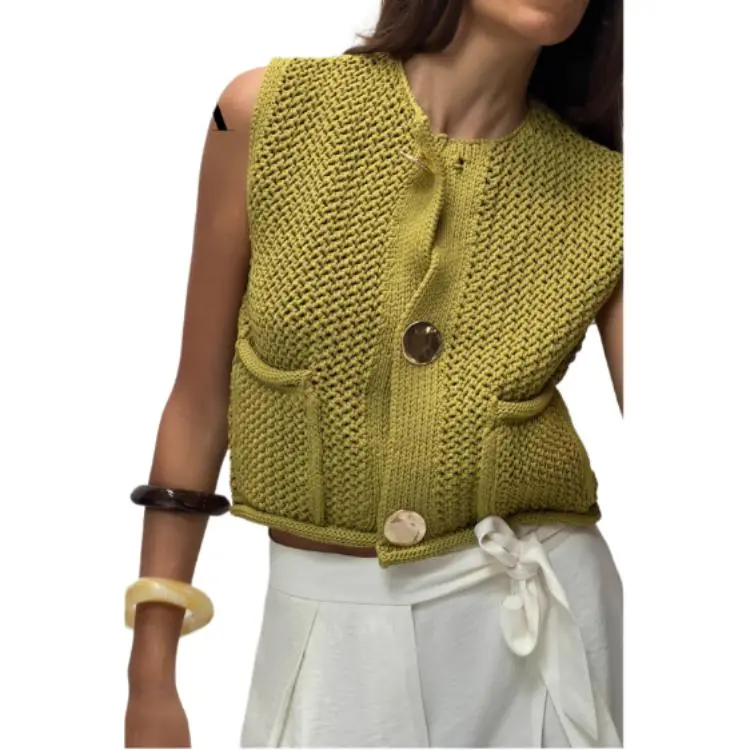 ZARA Vests Women's Green-2