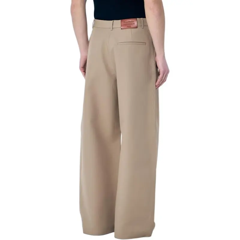 Acne Studios Wide Leg Twill Trousers-4