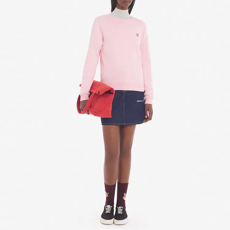 Maison Kitsune Fox Head Patch Regular Sweatshirt Pale Pink-4