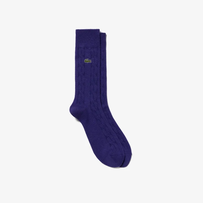 LACOSTE Mid Calf Socks Men's 1 Pack Purple-1