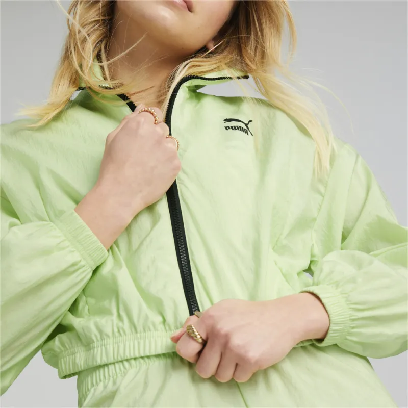 PUMA Dare To Woven Cropped Track Jacket Jacket Women's Green-3