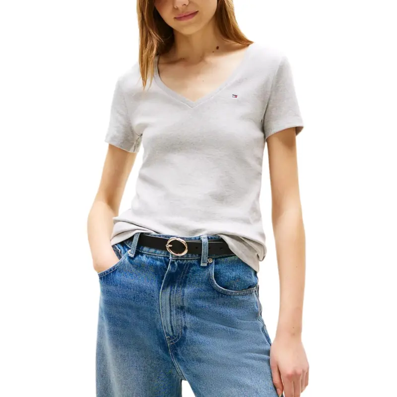 Tommy Hilfiger SS24 T Shirt Women's Light Gray-2