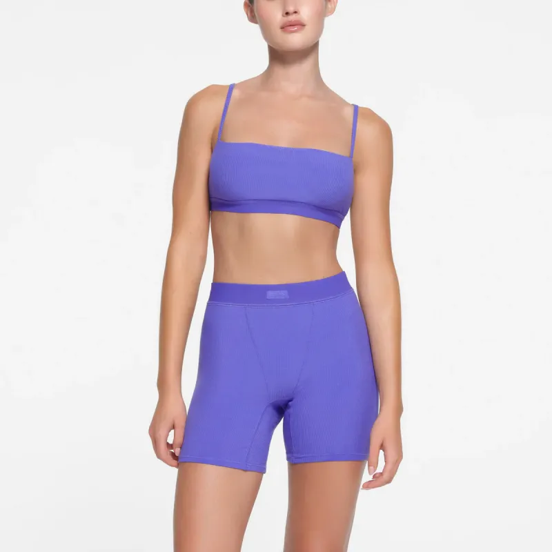 SKIMS SOFT LOUNGE STRAPPY SCOOP BRALETTE Bra Women's Tanzanite-3
