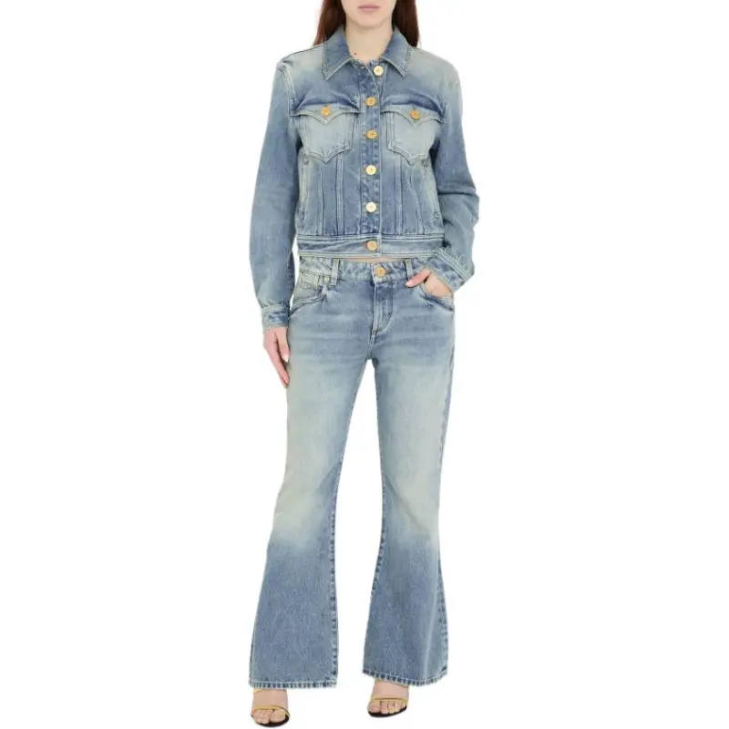 BALMAIN SS24 Jeans Women's Light Blue-2