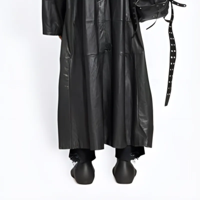 Balenciaga Leather Jackets Men Black-4