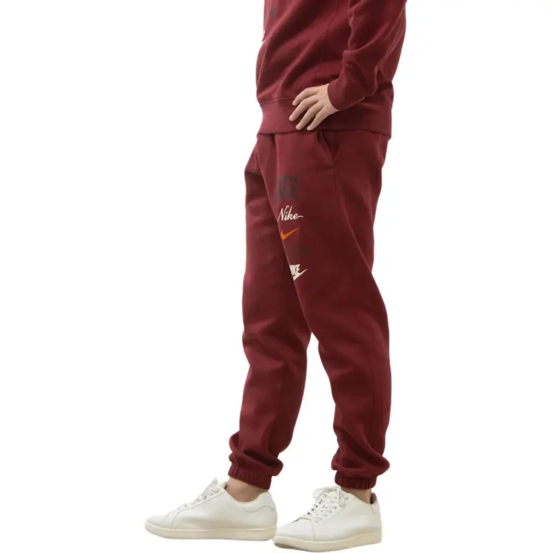 Nike Knitted Sports Pants Men's Burgundy-3