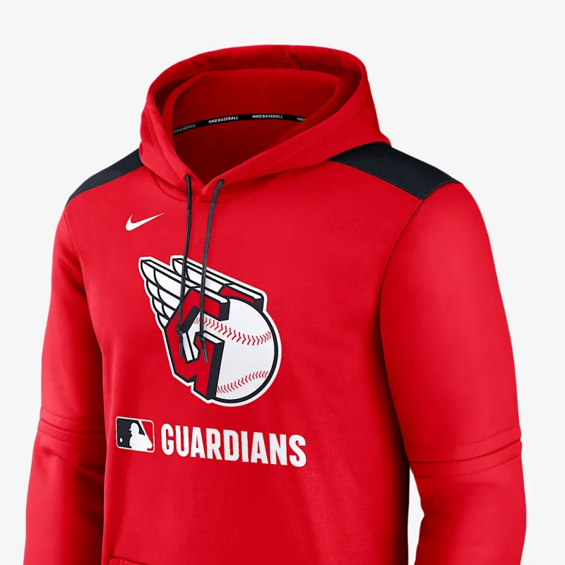 Nike Cleveland Guardians Authentic Collection Men's Nike Therma Mlb Pullover Hoodie-2