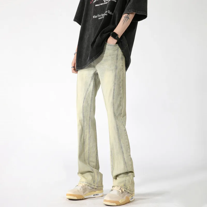 PAINT STAIN Jeans Unisex Yellow Mud-9