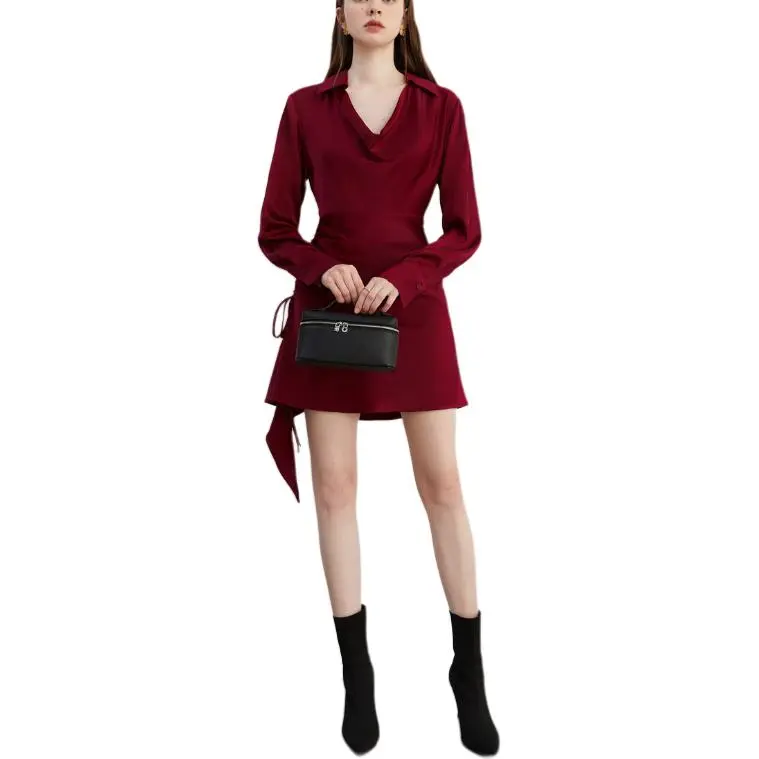 DPLAY Long Sleeved Dress Women's Angora Red-3