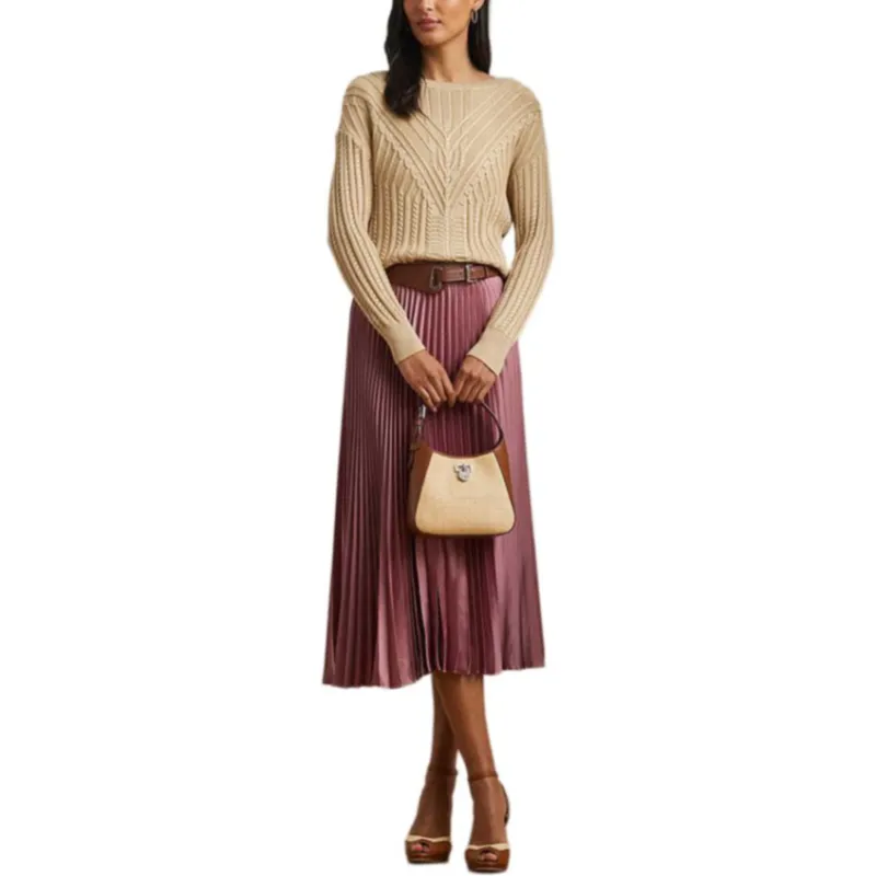LAUREN RALPH LAUREN SS25 Casual Long Skirt Women's Pink-1