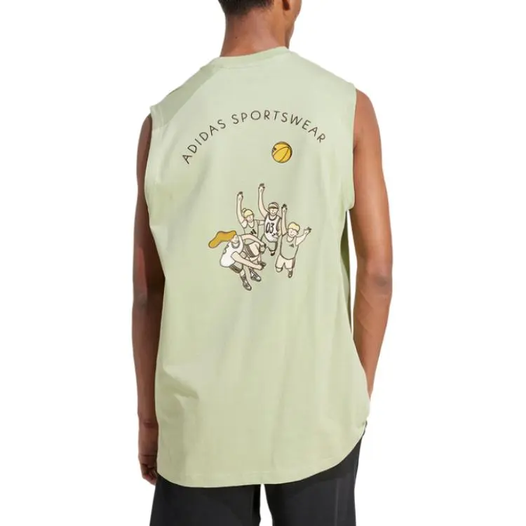 Adidas SS25 Basketball Jersey Men's Yellow Green-2