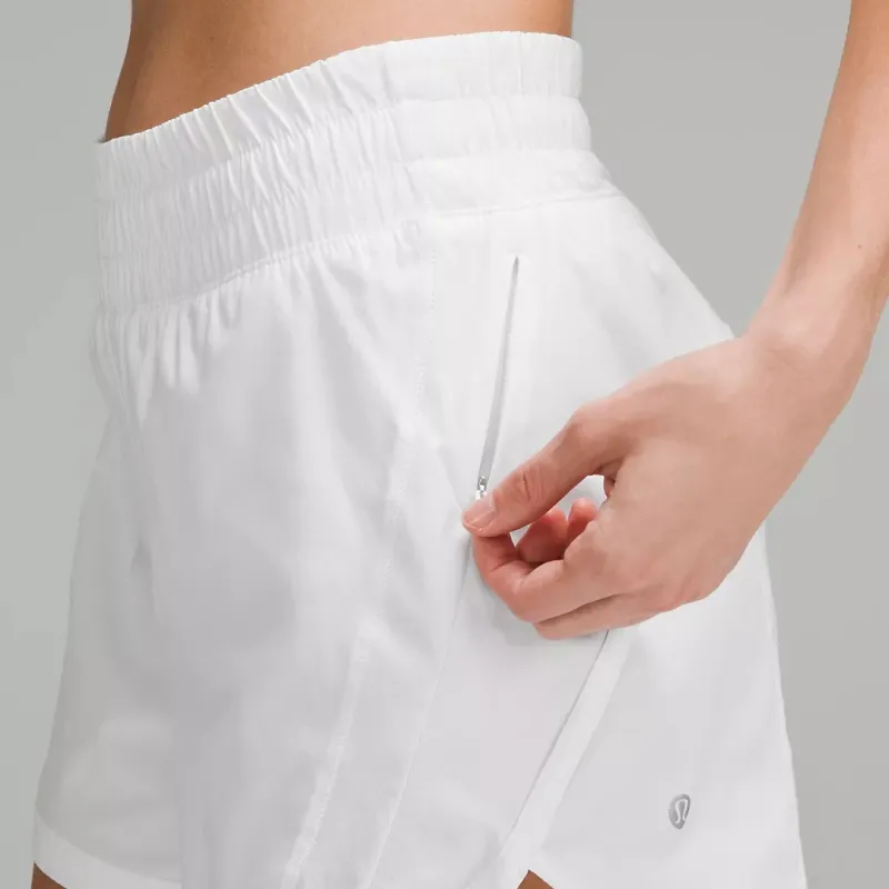 Lululemon Track That Collection High Rise Lined Sports Shorts 5' Women's White-3