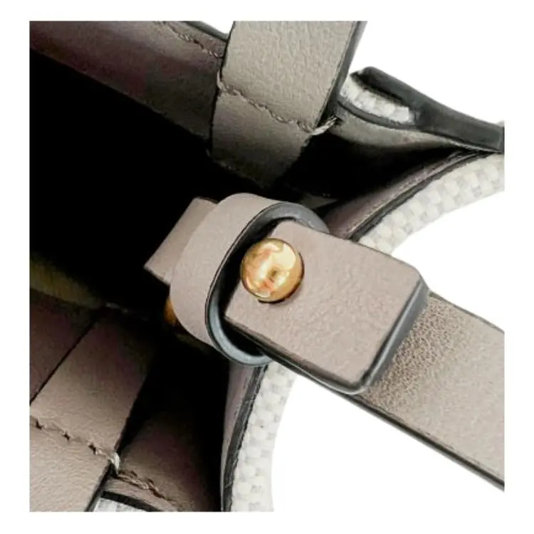 Valentino Vlogo Canvas Shoulder Bag, Crossbody Bag, Handbag Mini Women's Gray & Coffee-5