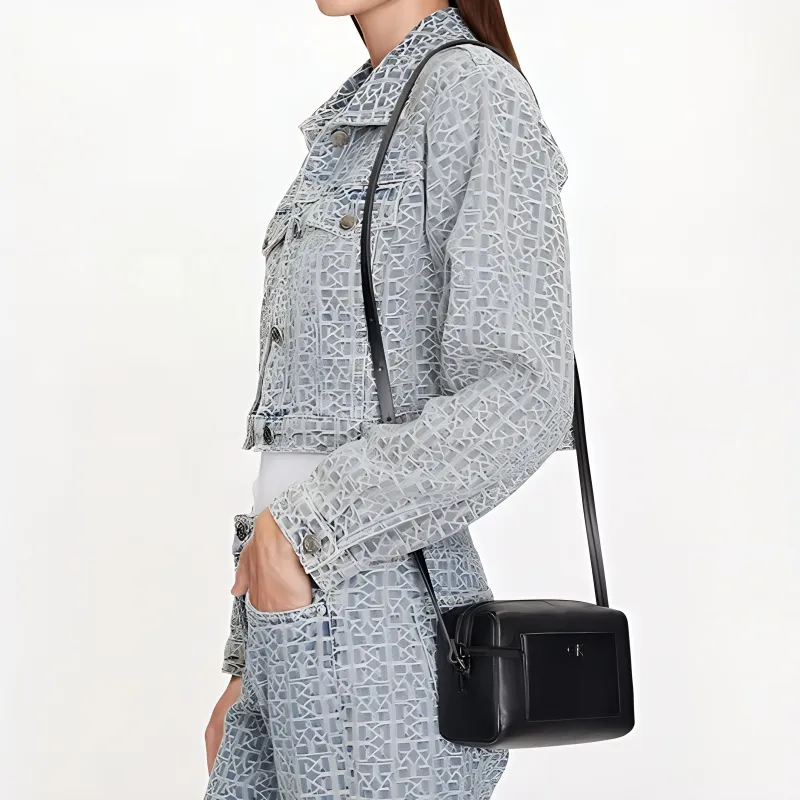 CALVIN KLEIN Artificial Leather Shoulder Bag Trumpets Women's Black-4