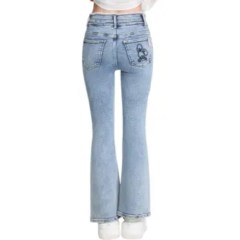 LALABOBO Jeans Women's Medium Blue White