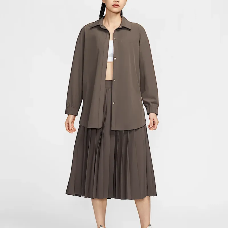 Nike Dri-Fit Shirt Women's Stone Gray/Baroque Brown-2