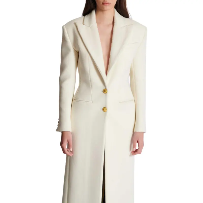 BALMAIN Rear Slit Felted Coat-4