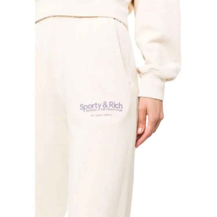 SPORTY & RICH Logo Printed Elasticated Waistband Pants-4