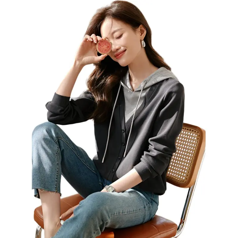 Mo Han Yi Mei Sweatshirt Women's Dark Gray-2