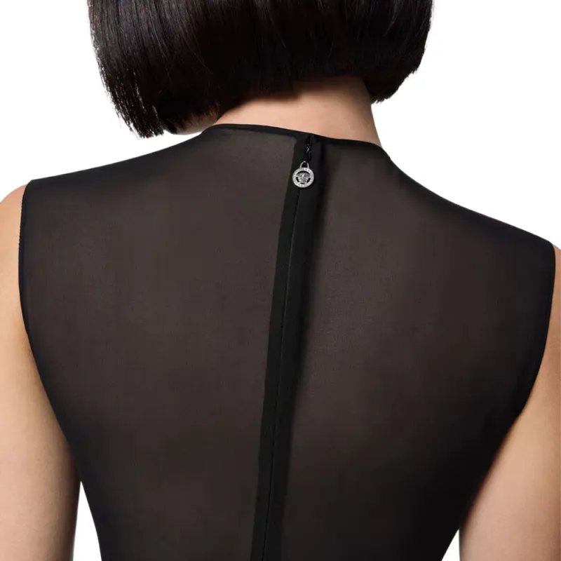 VERSACE Sleeveless A Line Georgette Mini Dress-4