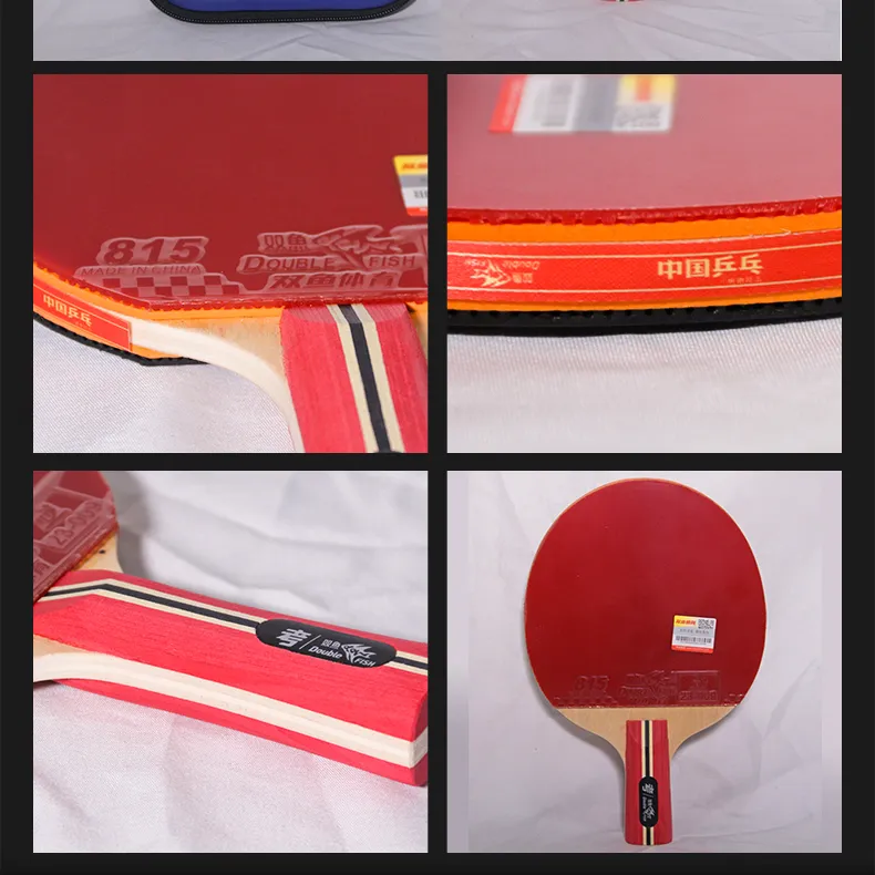 DOUBLEFISH Ping Pong Paddles Unisex All Wood Black Red-6