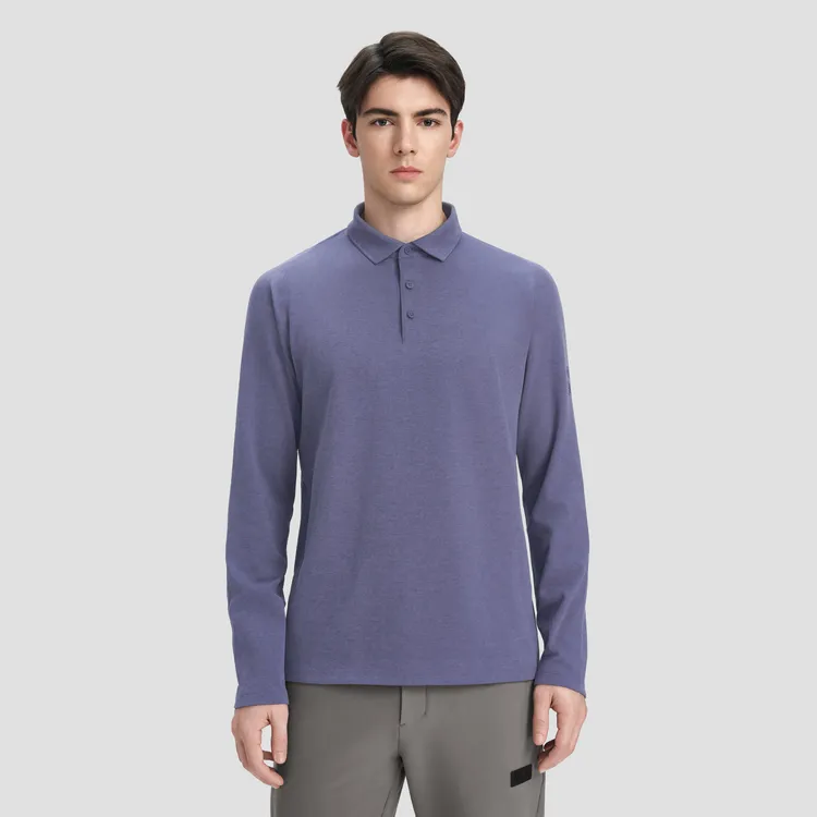 DESCENTE DUALIS Urban Commuting Long Sleeved Polo Shirt Men's-8
