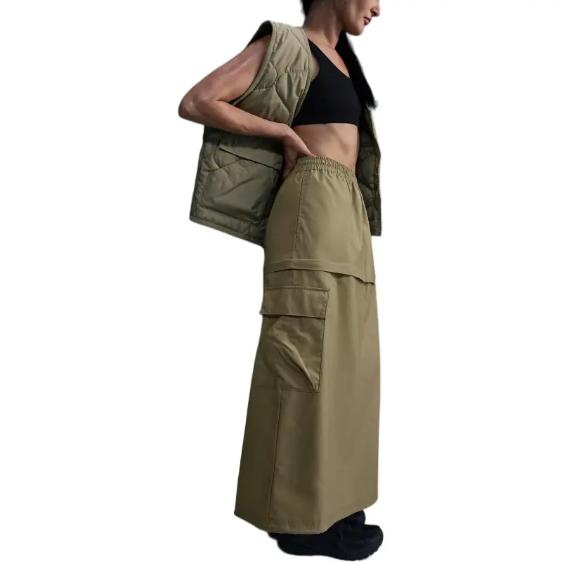 Nike Sportswear Casual Long Skirt Women's Olive-4