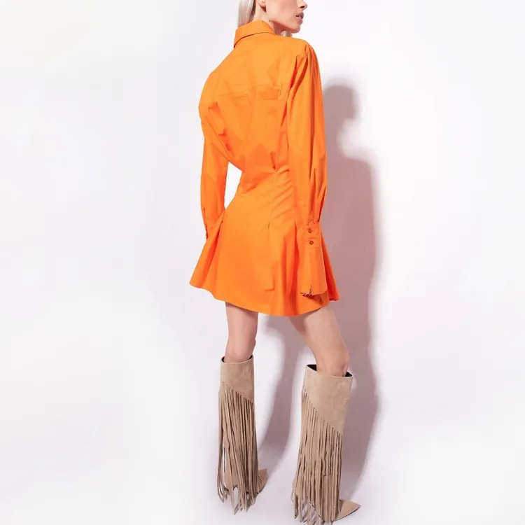 PINKO Long Sleeved Dresses Women's Orange-3