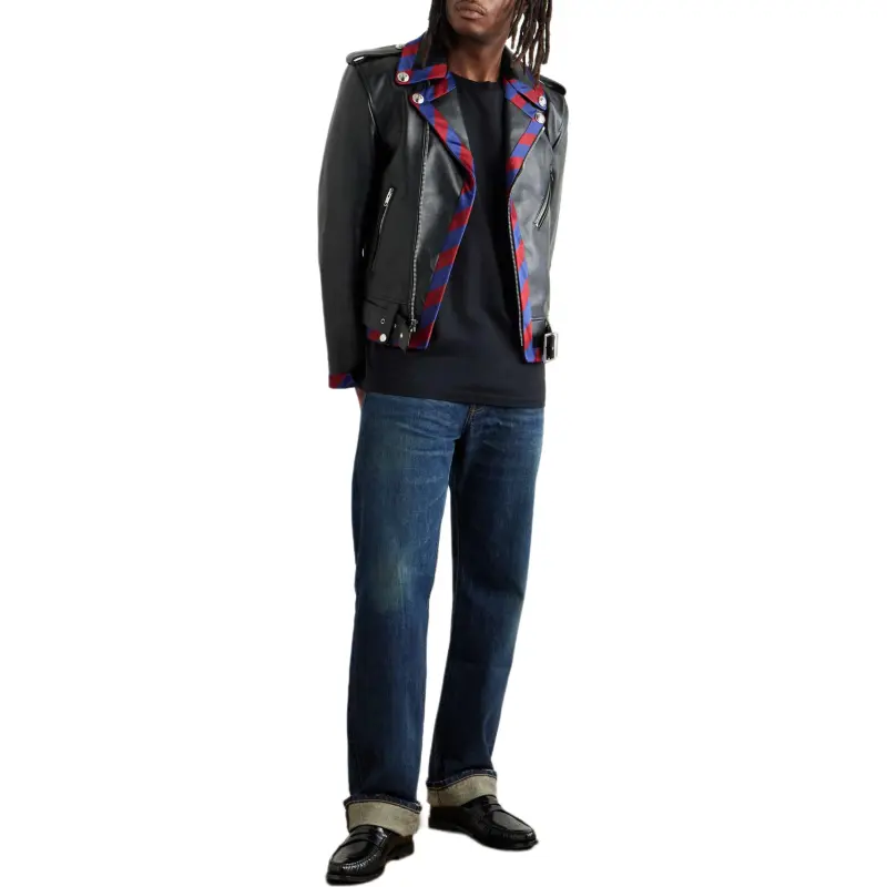 CELINE Braided Biker Zip Up Jacket-2