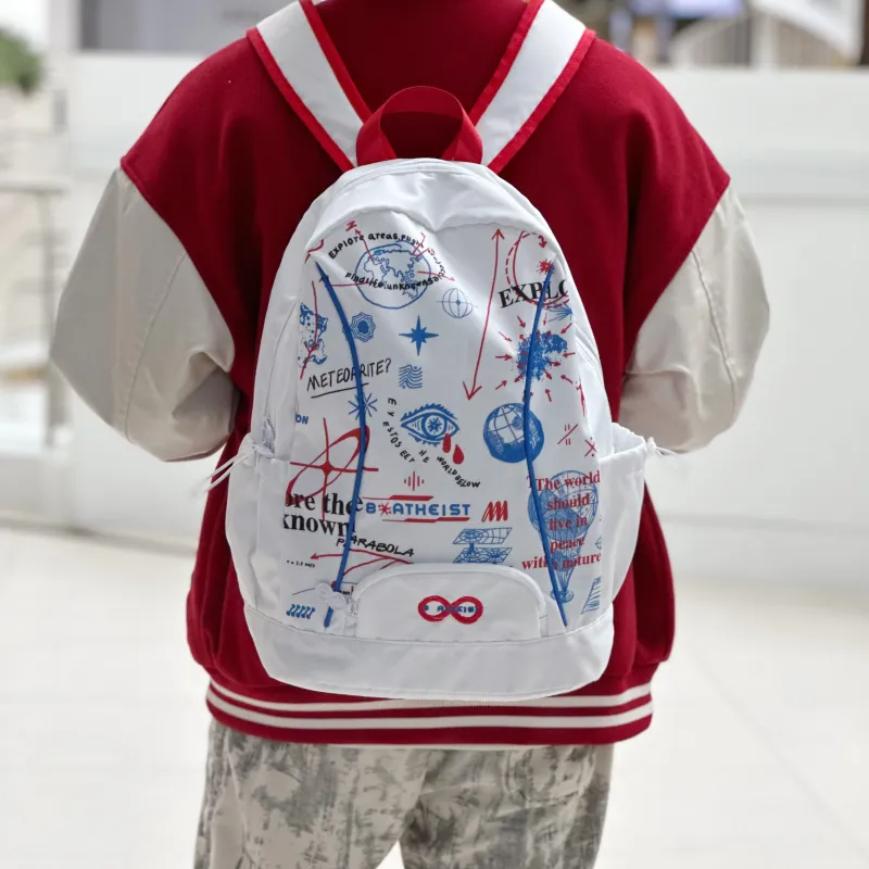8atheist Polyester Backpack Regular Unisex White-4