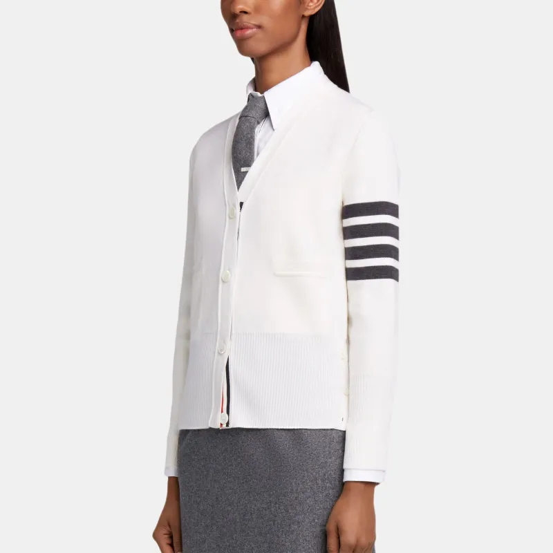 THOM BROWNE Milano Stitch V Neck Merino Cardigan-1