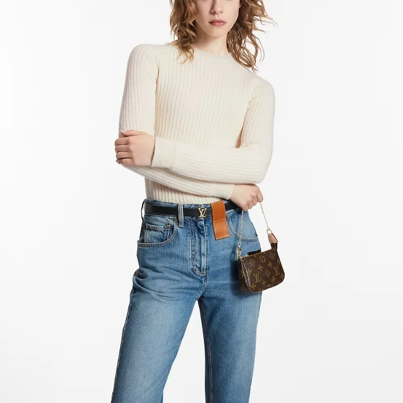 LOUIS VUITTON Pochette Accessoires Monogram Mini Brown-7
