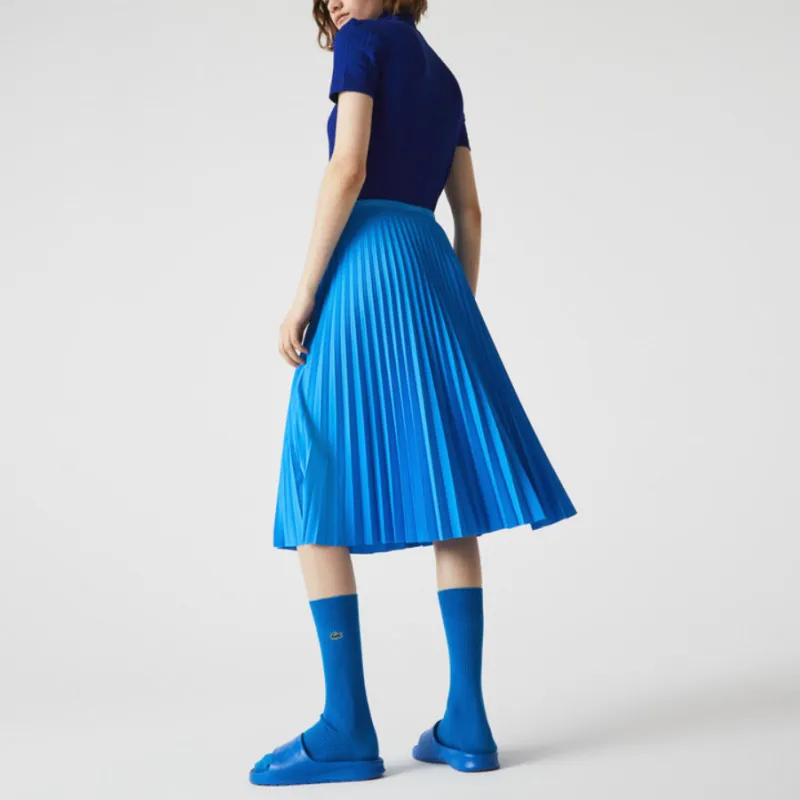 LACOSTE Casual Long Skirt Women's Sky Blue-3