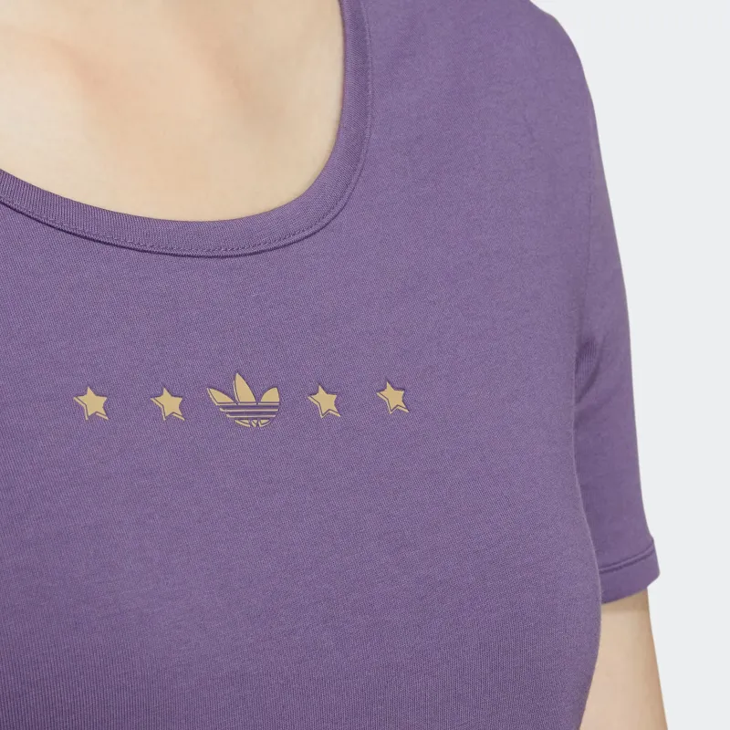 Adidas Originals Crop Tops Women's Technology Purple-4