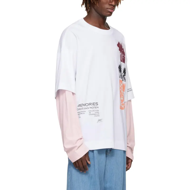 DRIES VAN NOTEN Hemmings Printed Double Sleeved T Shirt-4
