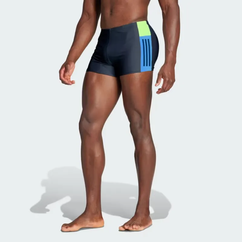 Adidas Colorblock 3-Stripes Swim Boxers Swimming Shorts Men's Legend Ink-2
