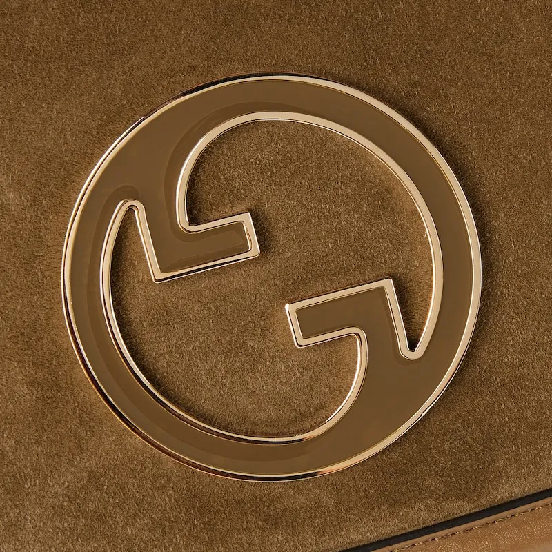 GUCCI Blondie Suede Shoulder Bag Crossbody Bag Small Size Women's Light Brown-6