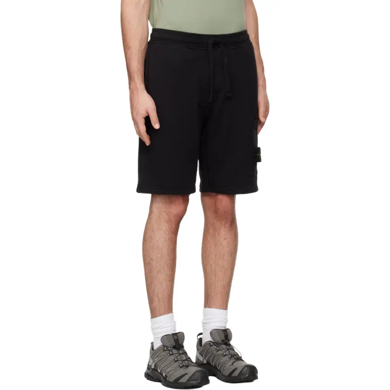 STONE ISLAND 64651 Cotton Fleece Garment Dyed Shorts-3