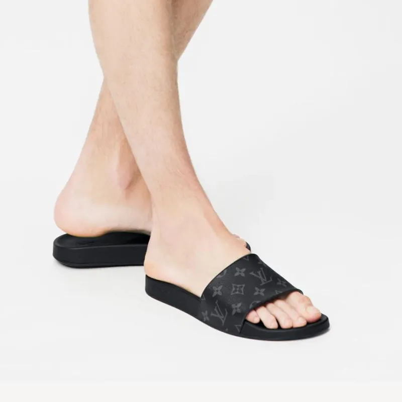 LOUIS VUITTON Waterfront Mules 'Black Logo Monogram'-4