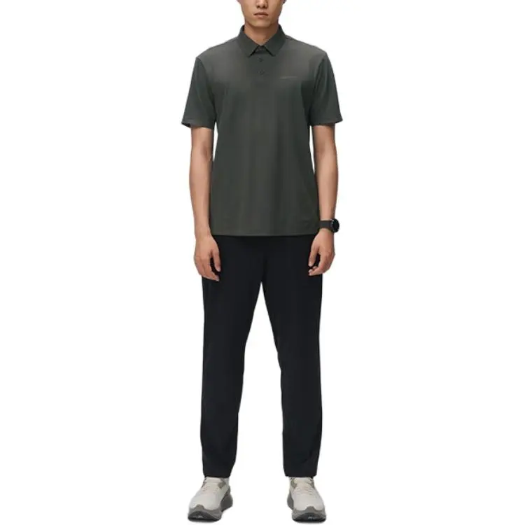 Saucony Polo Shirt Men's Rock Gray Army Green-4