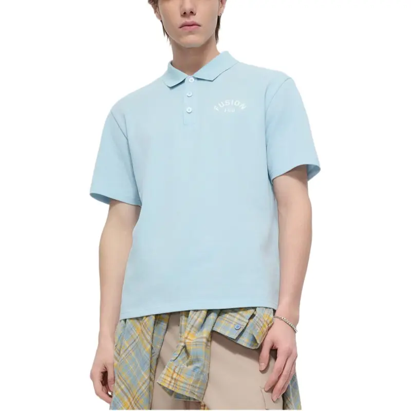 FILA FUSION FOBFUSION LIFE Polo Shirt Men's Light Teal Blue-1