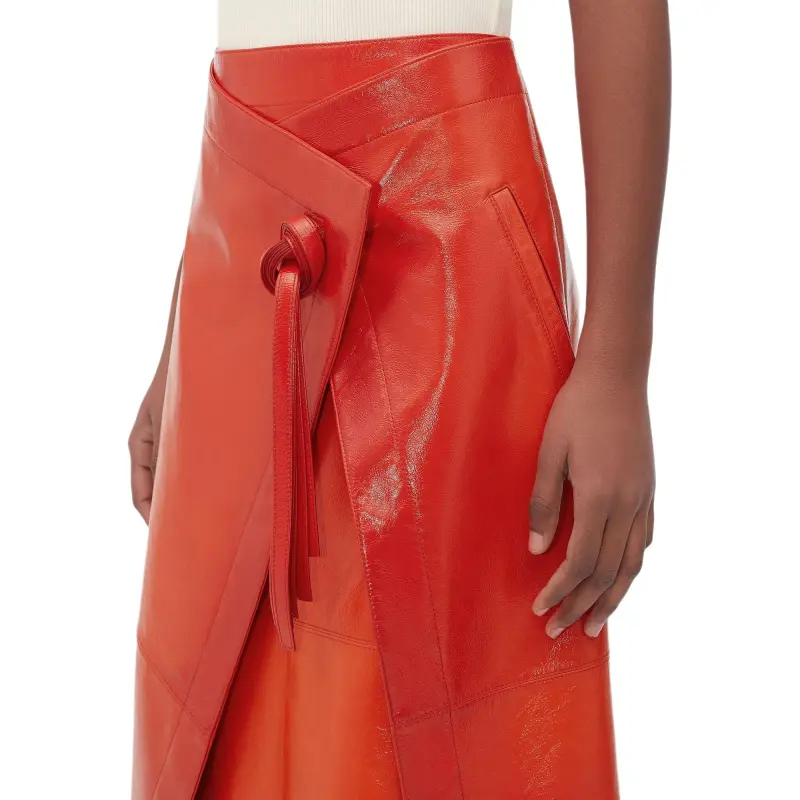 Bottega Veneta Casual Long Skirt Women's Orange-4