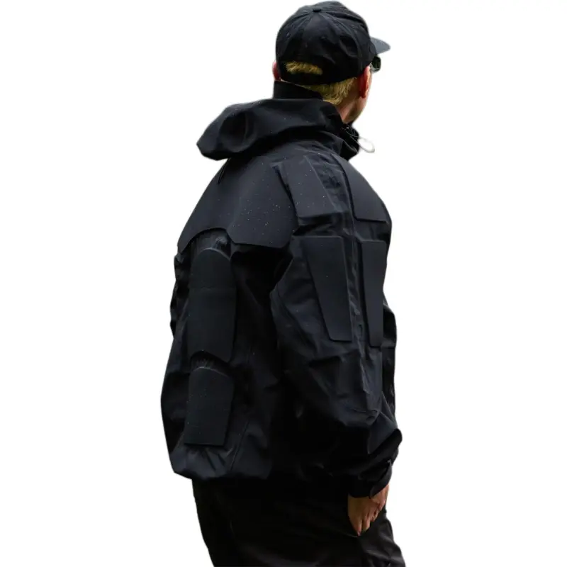 ORANGE DRAGON Waterproof, Windproof, Breathable, Abrasion Resistant, Moisture Wicking Windbreaker Jacket Unisex Black-3