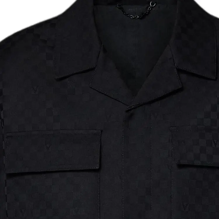 LOUIS VUITTON Damier Open Collar Wool Overshirt-3